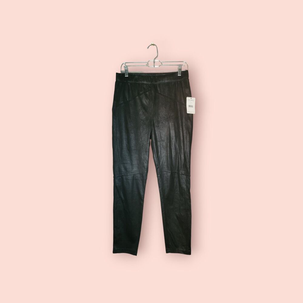 Free People Midnight Vegan Faux Suede Pants Black Pull On Stretch Women's Medium